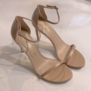 STUART WEITZMAN NUDISTSONG NUDE LEATHER HEELS 👠